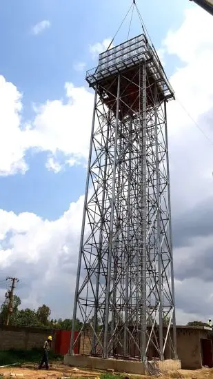 50M3 Water Tank Tower Hot Dipped Galvanized Water Tank Pressed Steel High Steel with 8m 5*5*2m Industrial Technical 30-50 Years