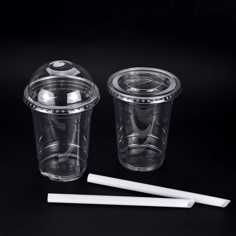 Clear Smoothies cup  Logo Custom Printed 90 95 98 Caliber Disposable Pet Plastic Boba Cup For coffee