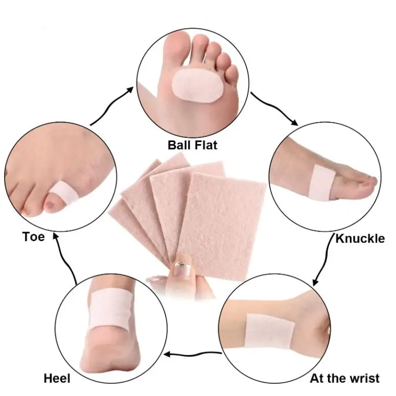 Moleskin for Feet Blisters and Heels, Moleskin Tape Adhesive Flannel Pads Moleskin Patches