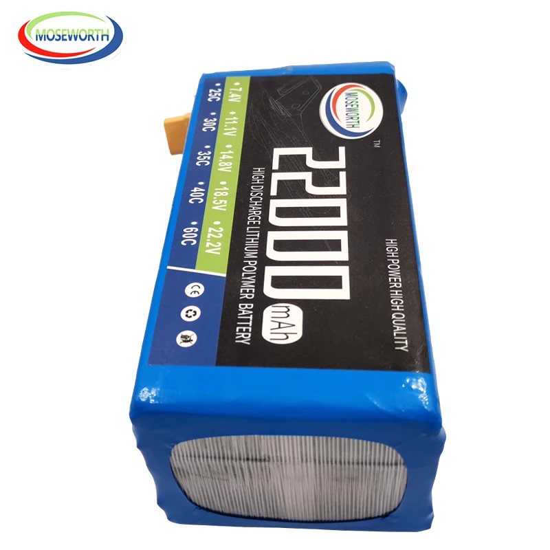China Customized 22.2V 12000mAh 40C 6S1P RC Lipo Battery Packs for For Agricultural Uav