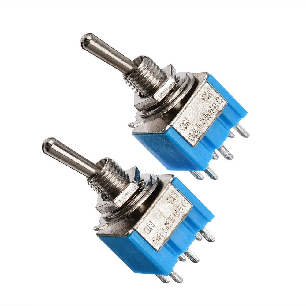 MTS-202 6 pin тумблер Водонепроницаемый 6A 125V DPDT ON на