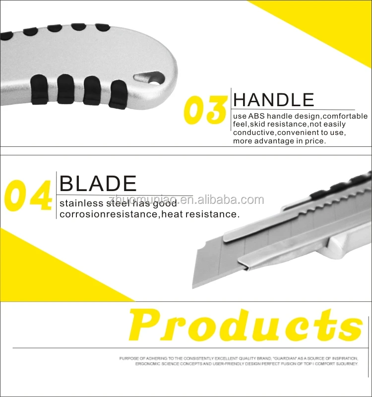 High Quality Zinc Alloy Heavy Duty Knife 18MM Utility Knife Safety Box Cutter