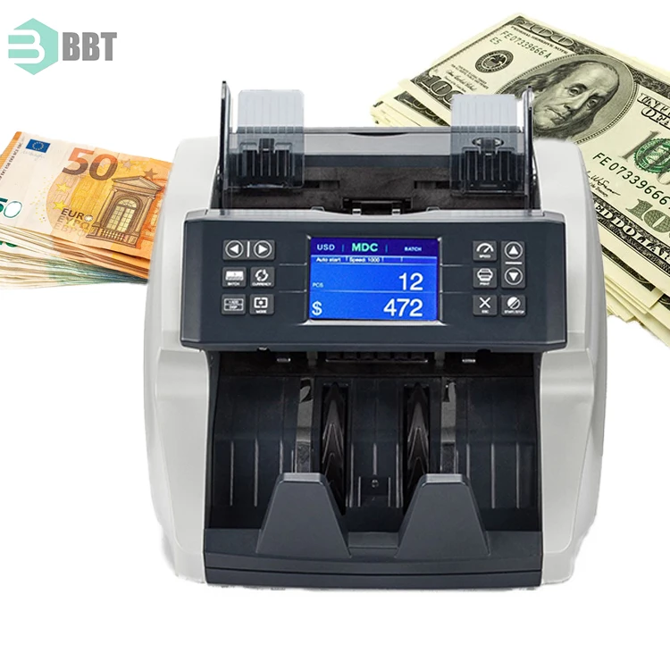 Mix Value Bill Counter And Sorter Multi Currencies Counting Sort Machine For Usd, Eur, Gbp, Cad,Thb...