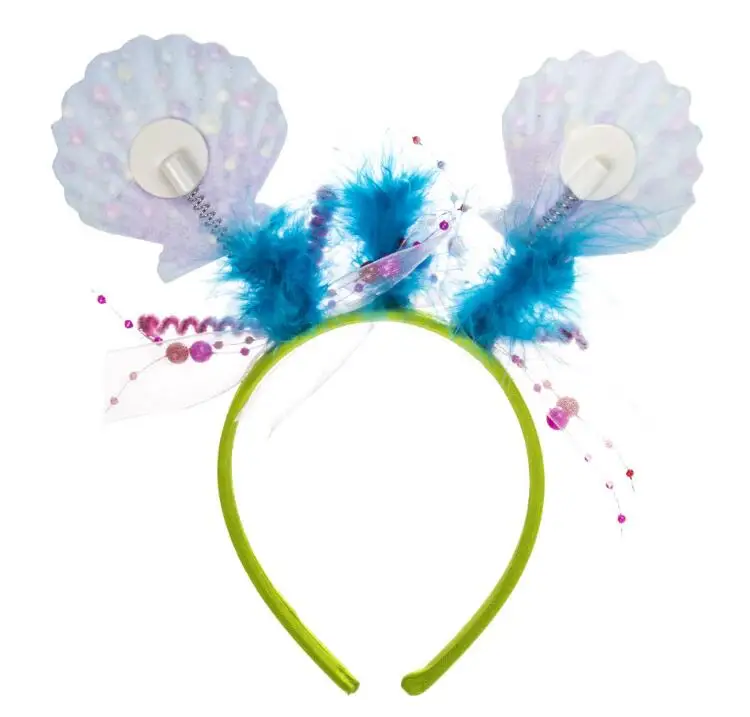 Adjustable Flower Headband Floral Garland Crown Halo Headpiece Boho with Ribbon Wedding Festival Party fish halloween headwear