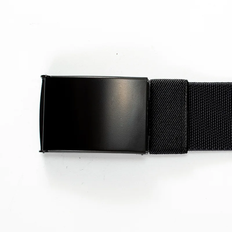 Outdoor Zinc Alloy Metal Box Buckle Durable Adjustable Stretch Belts Waist Woven Cotton Nylon Custom Canvas Fabric Belt for Men