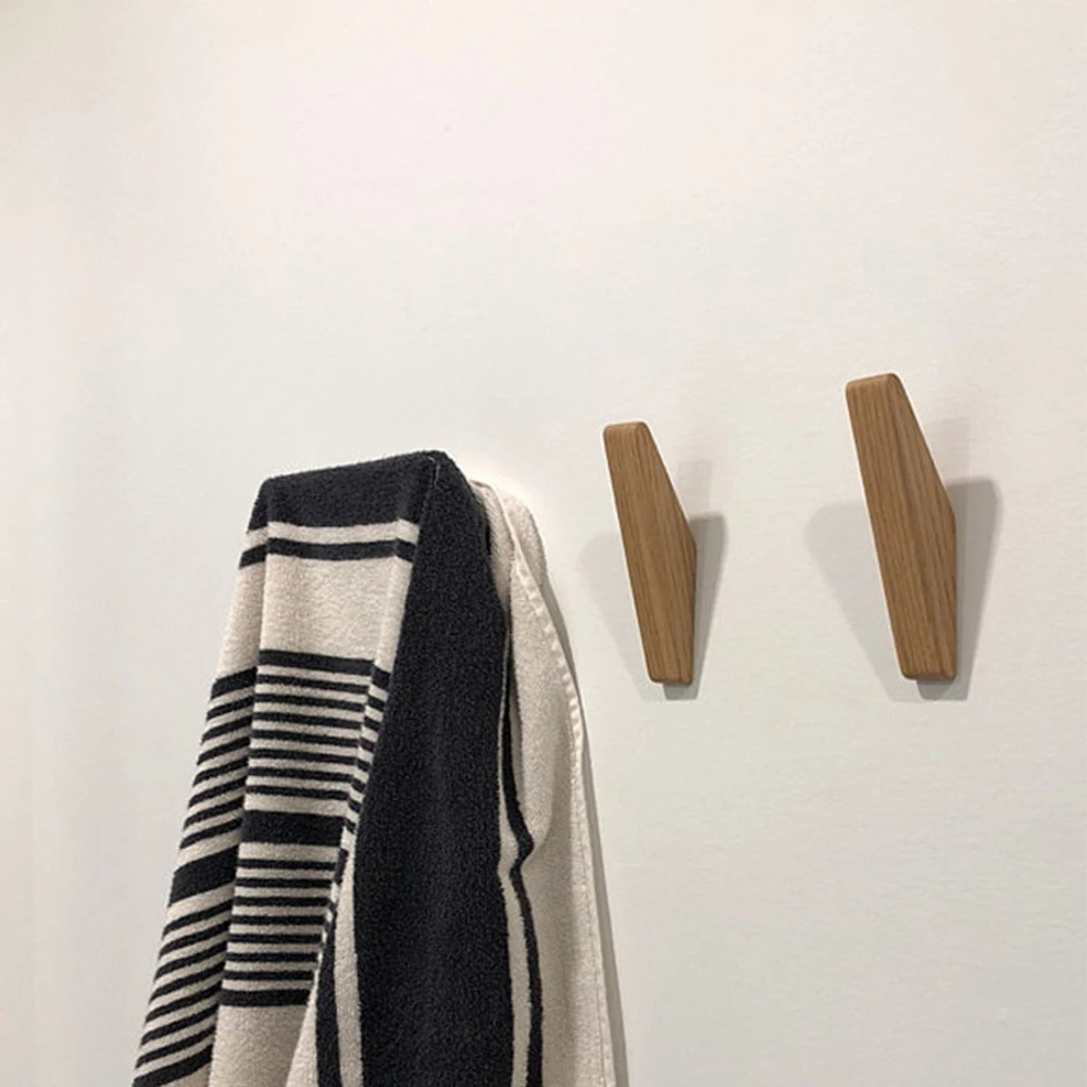 Clothes Hat Hanger Wooden Towel Coat Hook Towel Rack Modern Simplicity Wall Decoration Japanese Style Wall Hooks