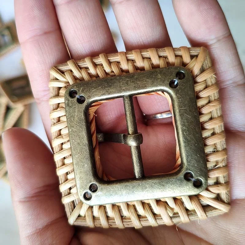 inner diameter 2.5cm handmade real bamboo braided buckle rattan buckle