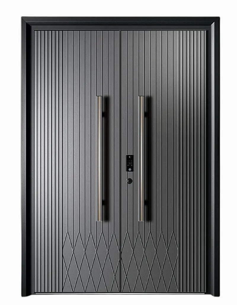 Chinese fine carving cast aluminum door all aluminum profile technology open hinge concealed security door