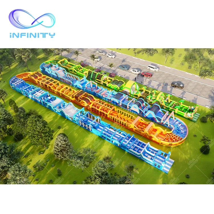 Funny large inflatable comb obstacle course party adult inflatable obstacle course inflatable wipe out ball games for adults