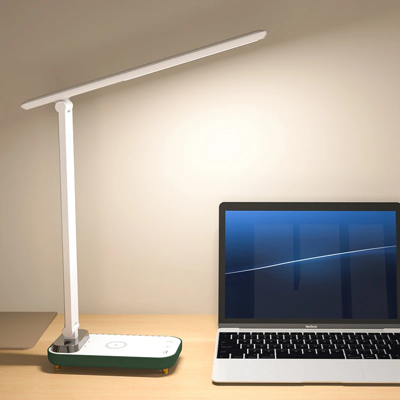 Eye Protection Led Table Lamps Type C Charging Port Foldable Rechargeable  Led Desk Lamp With Fast Wireless Charger For Study
