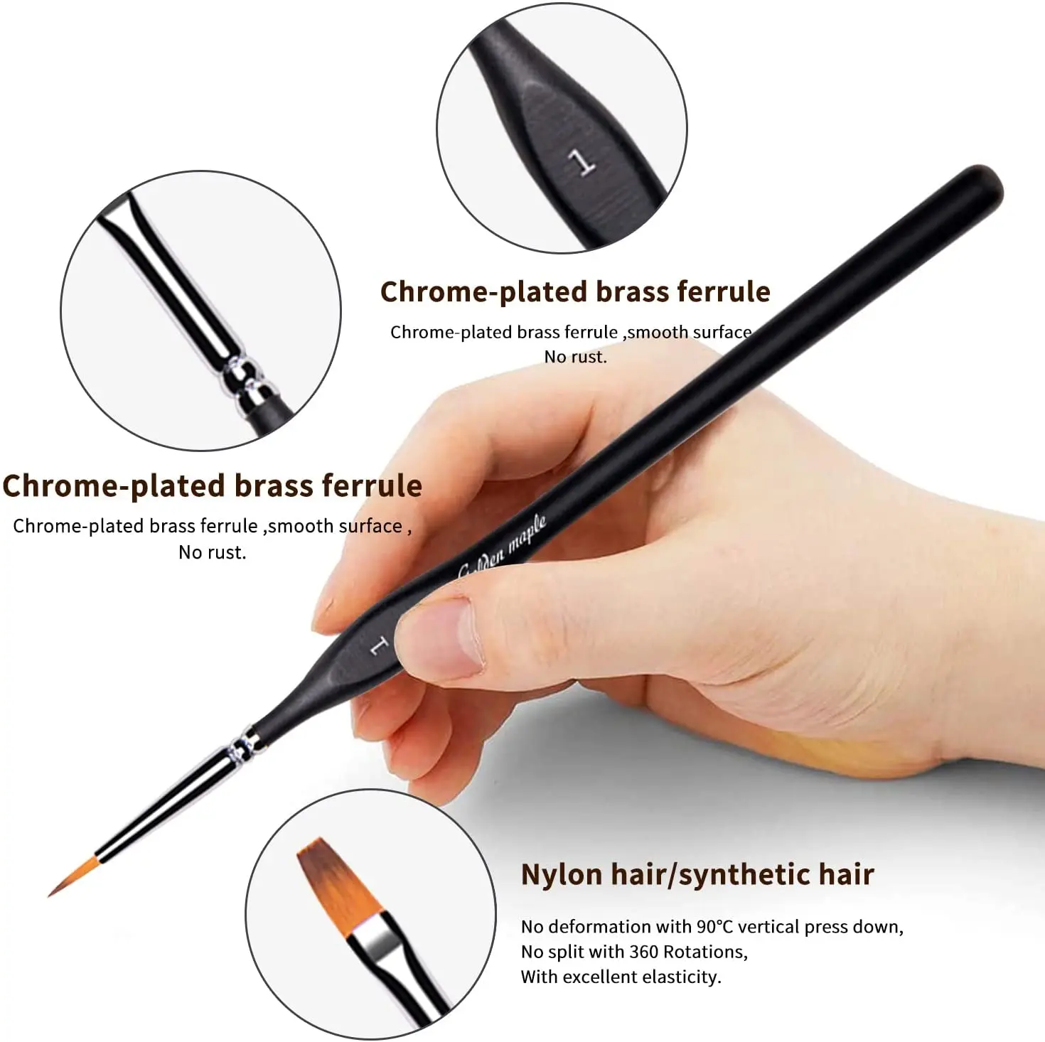 15PC Synthetic Miniature Brushes Micro Detail Paint Brush Set For Acrylics Oils  Watercolors And Paint By Number