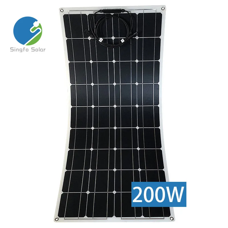 Singfo Solar 200w flexible solar panel cell for cabin fishing boats flexible solar panel portable power bank