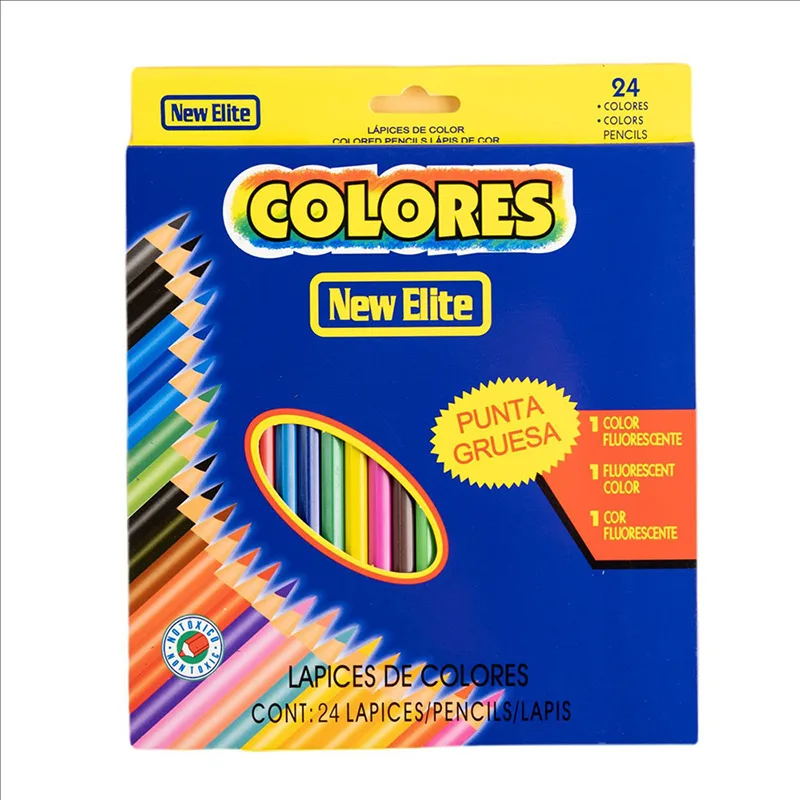 Top High Quality Bulk Colour Pencil  in Paper Box 12 Colors Painting Customized Wood Logo Colors Pencil Set
