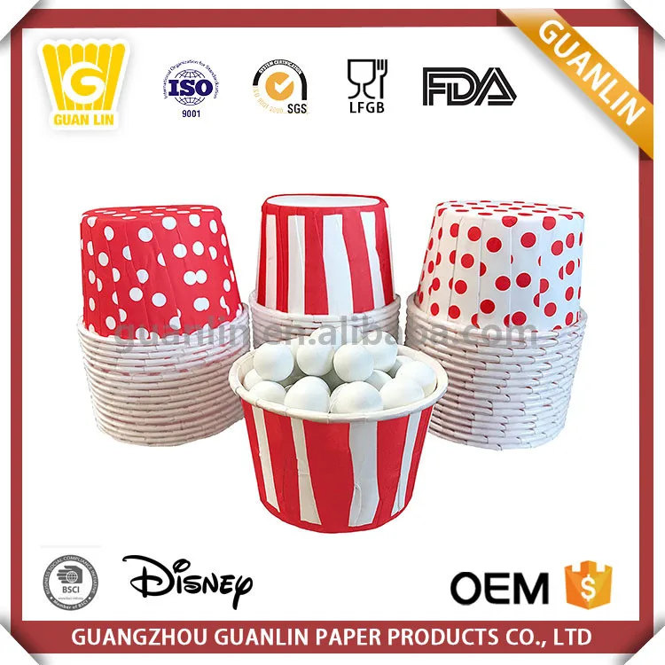 
 Свадебные декоративные розовые плиссированные полосатые цветные бумажные чашки для закусок и орехов  