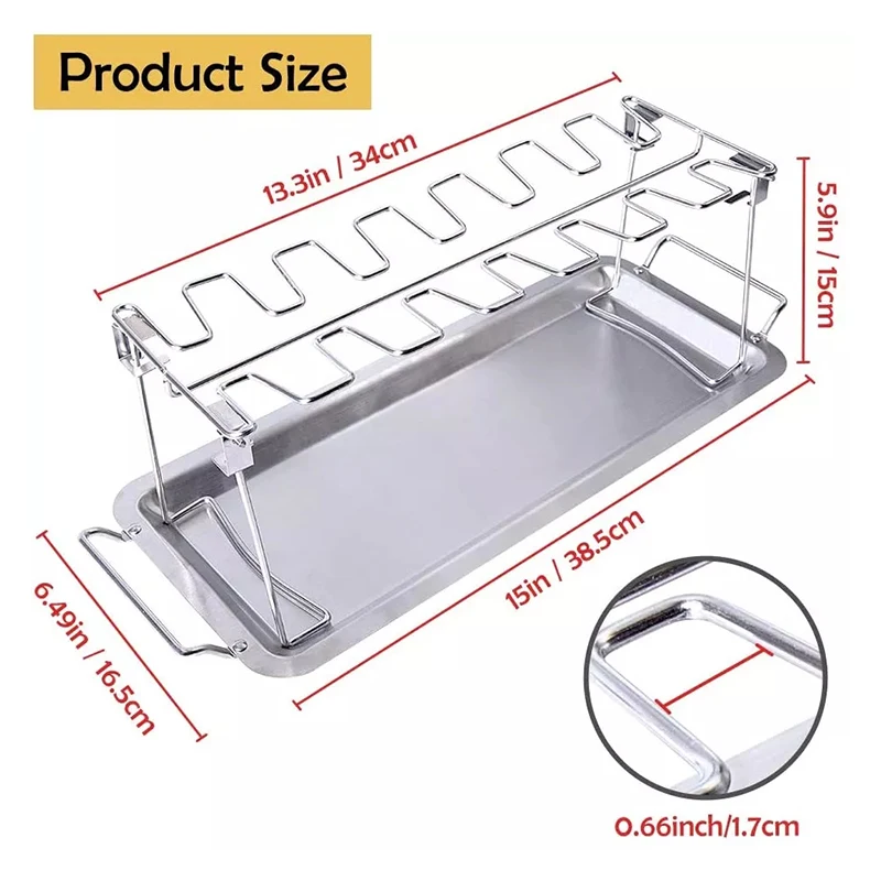 Direct Selling Heat Resistance Provided Bbq Tools Easily Cleaned Customizable Chicken Drumstick Rack