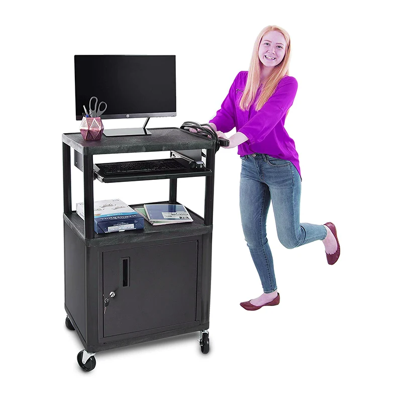 Mobile Storage Utility keyboard tray AV Cart with wheels