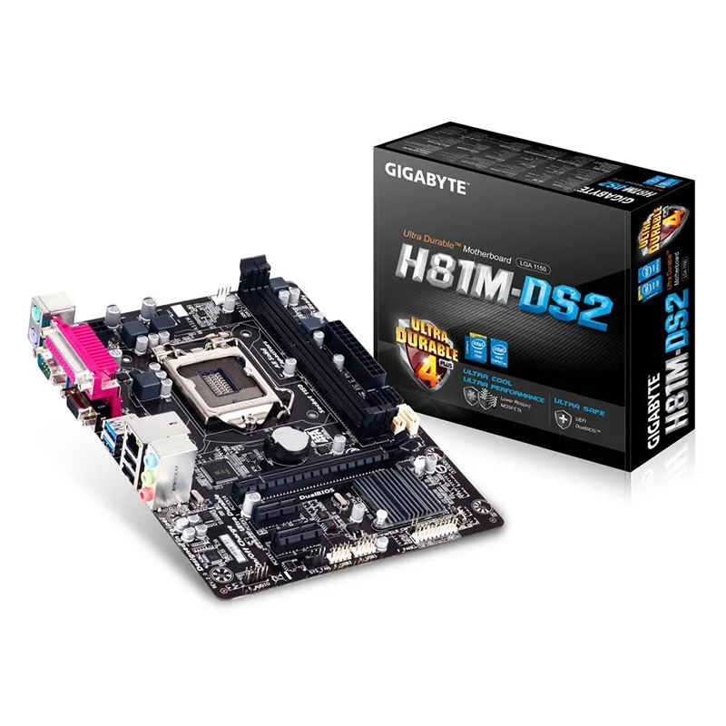 For Gigabyte H81M-DS2(rev.1.0) lga 1150 ddr3 pc computer gaming motherboard support gigabyte intel h81desktop mother board