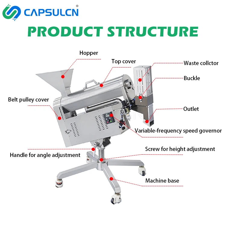 In Stock HSL-C100 Automatic Tablets Polishing Machine Capsule Polisher With Sort Function