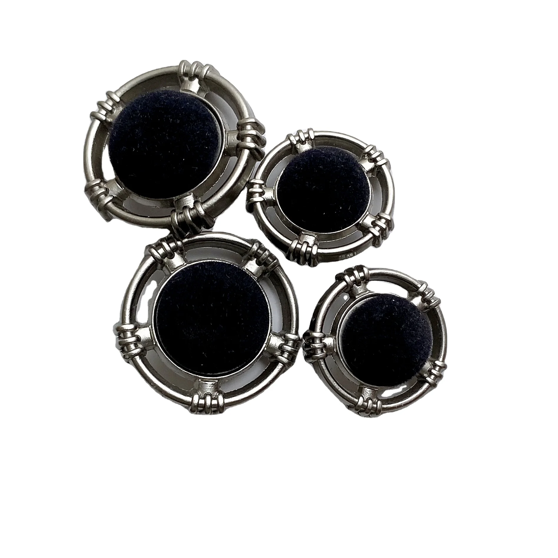 Cloth Button Color Plush Decorative Button Dress Trench Coat Hand Stitch Metal Zinc Alloy Plating Shank Round Sustainable