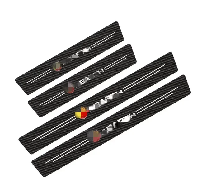 4pcs/set Logo Auto Door Threshold Protector Car Threshold Strip Carbon Fiber Car Stickers