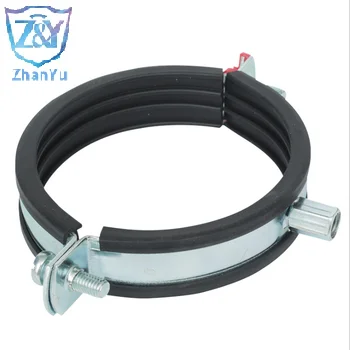 Factory price standard black rubber pipe clamp stainless steel 304 rubber clamp Pinzas para tubos