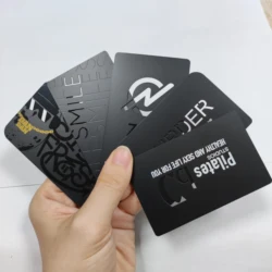 Wholesale High Quality Luxury 304 Stainless Steel Credit Card Black Laser Engraving Cut Metal Business Cards With Custom Logo