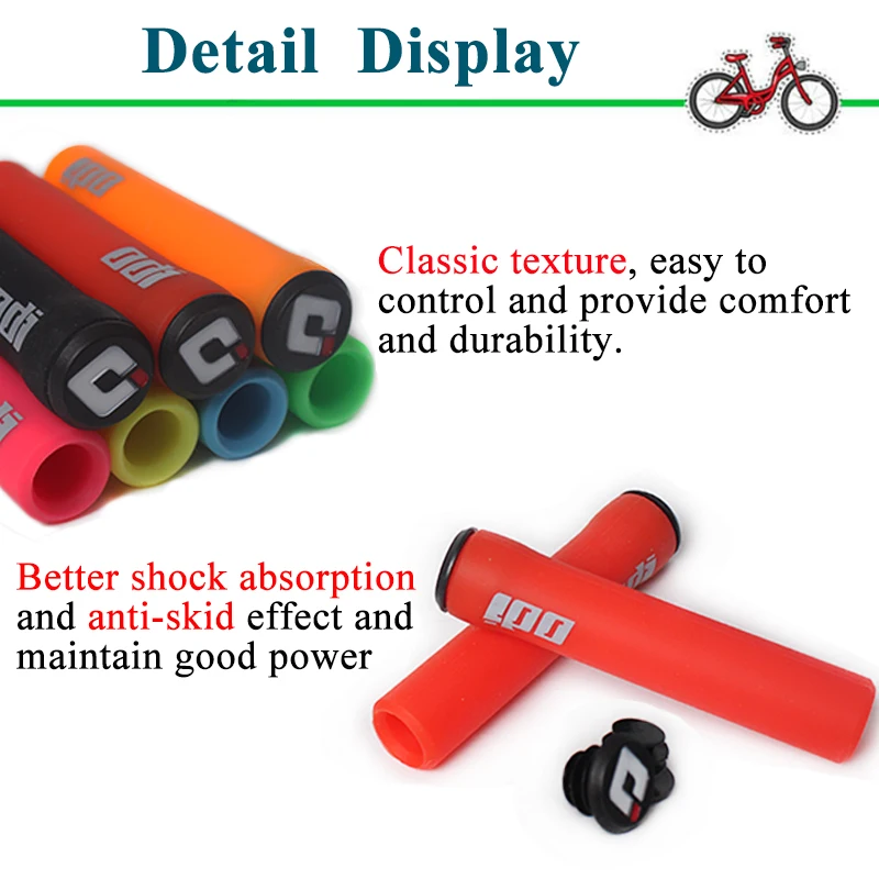 OEM/ODM ODI Mountain Bike Grips Ultralight Cuffs Silicone Handles Bar Plugs 22.2mm Shock Absorption MTB Bicycle Handlebar Grips