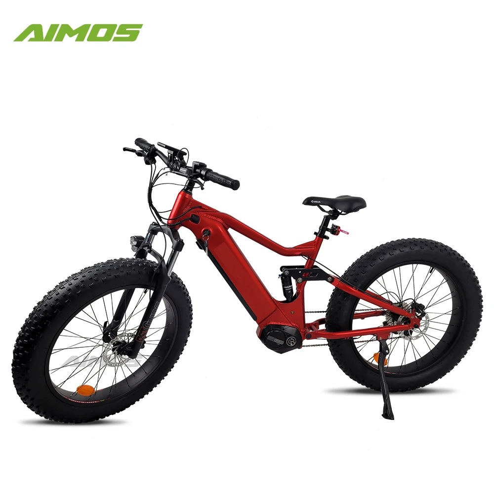48V 1000W fat tire ebike electric mountain MTB snow beach cruiser with mid Bafang drive motor and full suspension for wholesale
