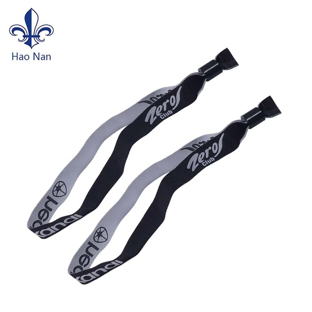 Custom polyester woven thread promotional wristbands fabric festival wristband