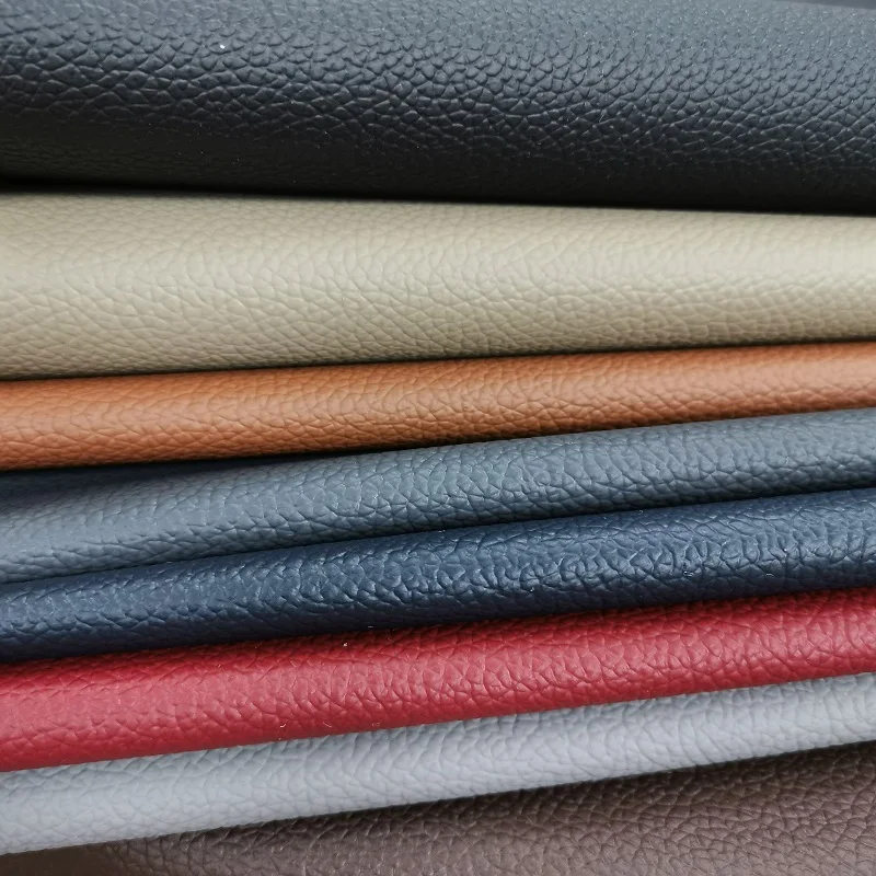 Manufactured anti mildew colorful durable imitation litchi grain sofa pvc artificial for automobile car seat leather textiles