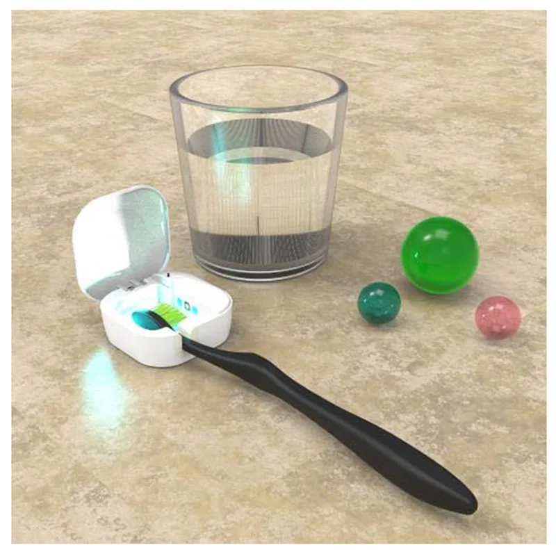 Wholesale Travel Battery Mini Single Toothbrush Case Sterilize Portable Plastic UVC Disinfection Toothbrush Sterilizer Box