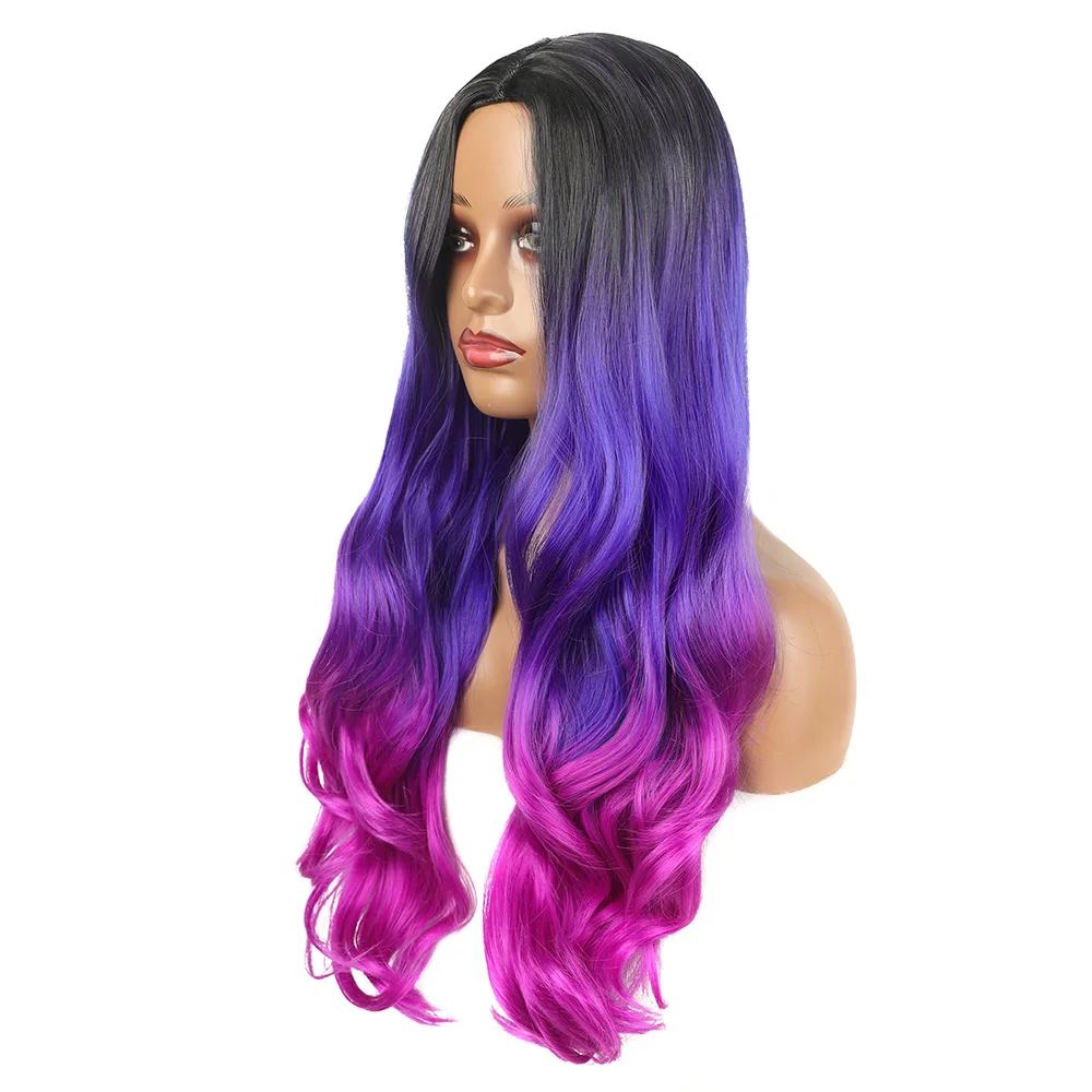 Synthetic Long Bob Wig with Lace Front Wavy Layered Curly Natural Wave Straight Style Bangs-Protein Fiber for Wholesale