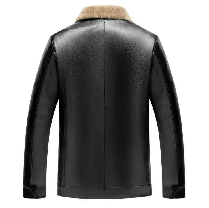 New leather middle-aged and elderly winter plus velvet thick fur integrated warm coat manufacturers wholesale
