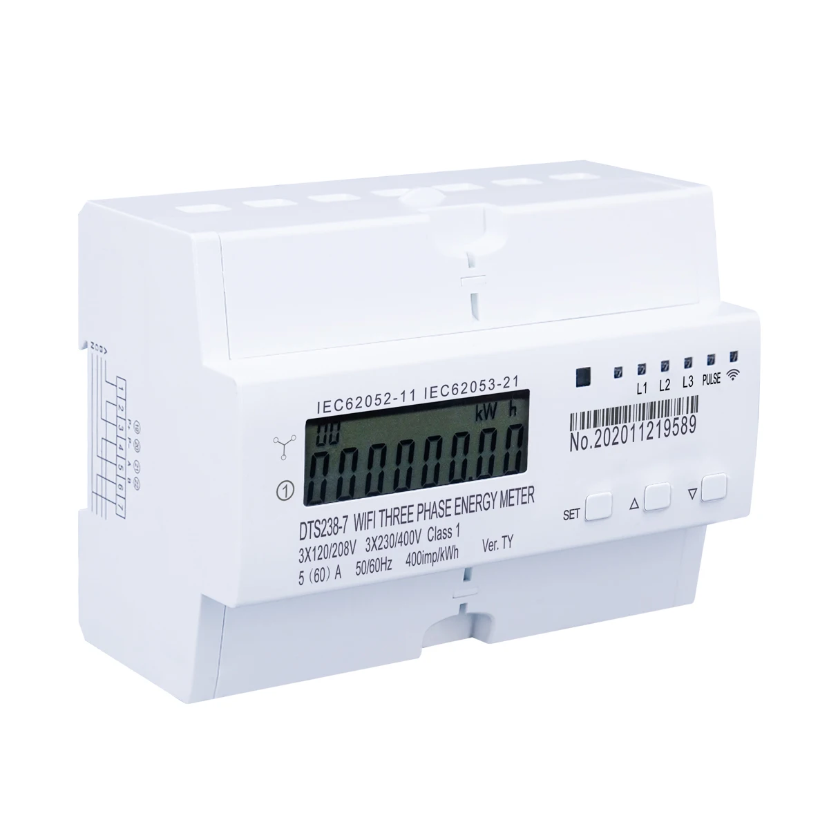 Tuya 3 Phase Din Rail WIFI Smart Energy Meter timer Power Consumption Monitor kWh Meter Wattmeter 3*120V 3*220V 3*230V 50/60Hz