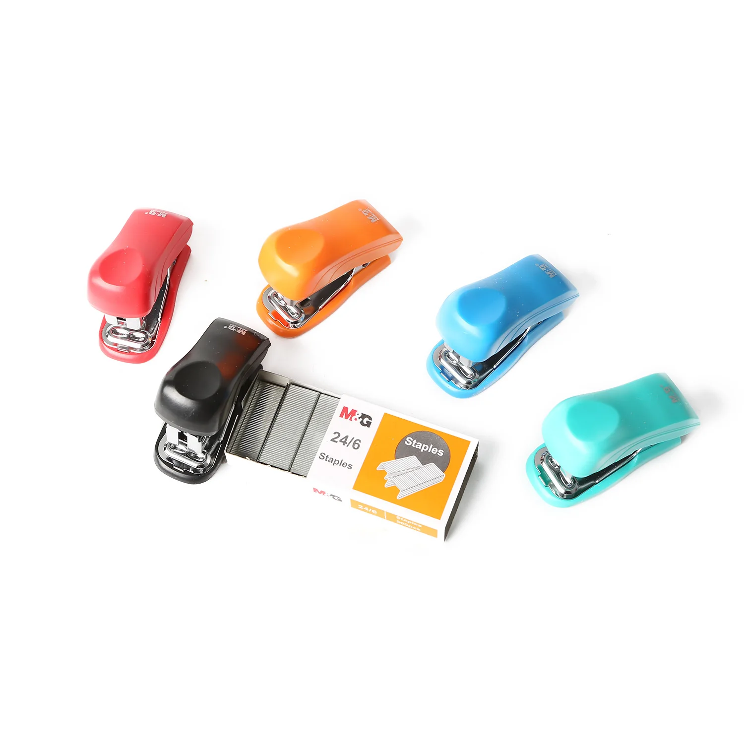 M&G Hot Selling High Quality 24/6 Mini Colorful Stapler Set Promotional 500Pcs Staples Included For Office Stationery Supplies