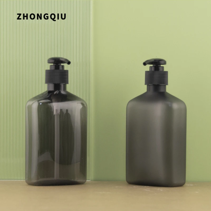 250ml black Empty Square Plastic Pump Bottle 300ml  Shampoo Bottle For Shampoo And Conditioner bottle