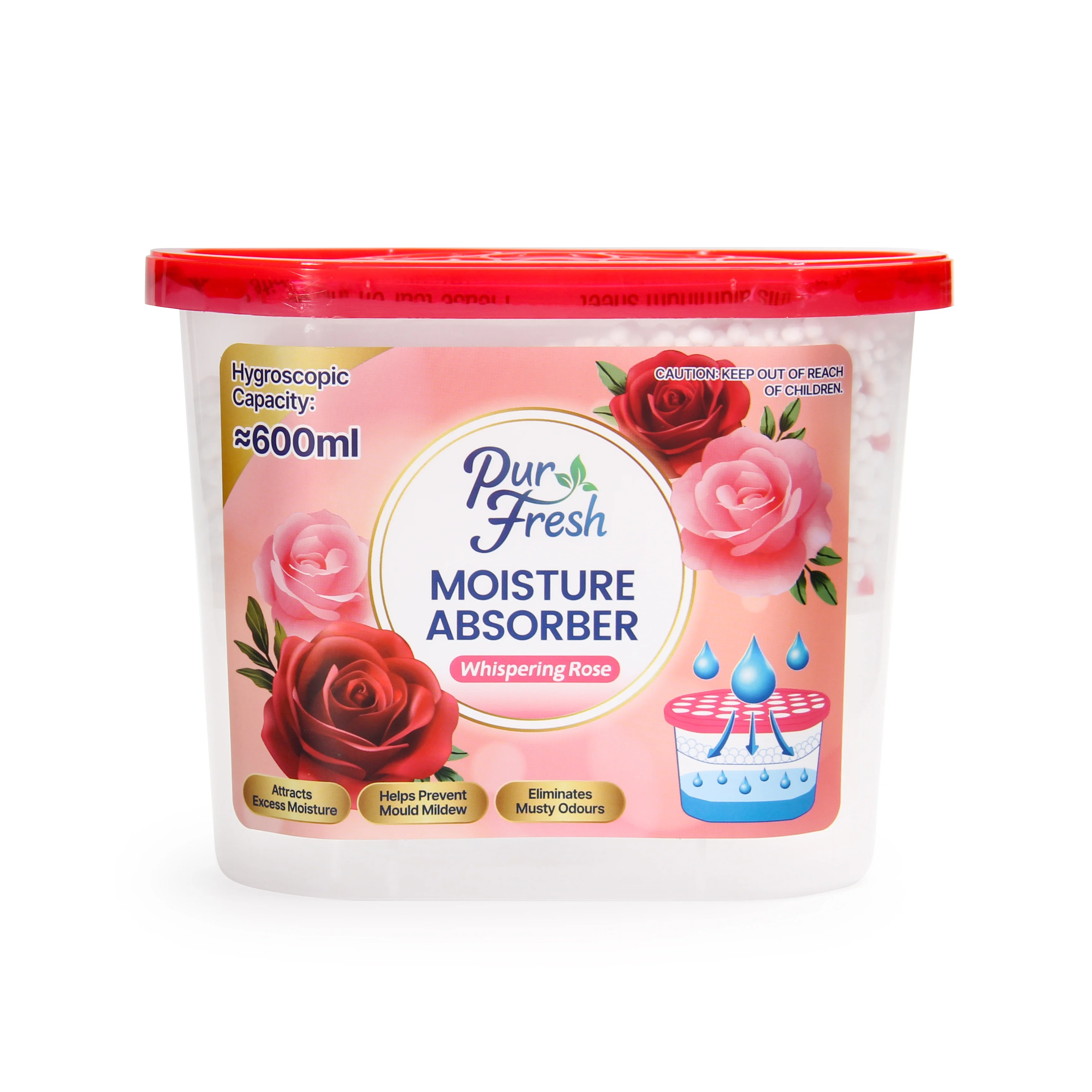 600ml Whispering Rose Mini Dehumidifier Wardrobe Clothes Dryer with Desiccant Bedroom Moisture Absorbent Box For Home Use