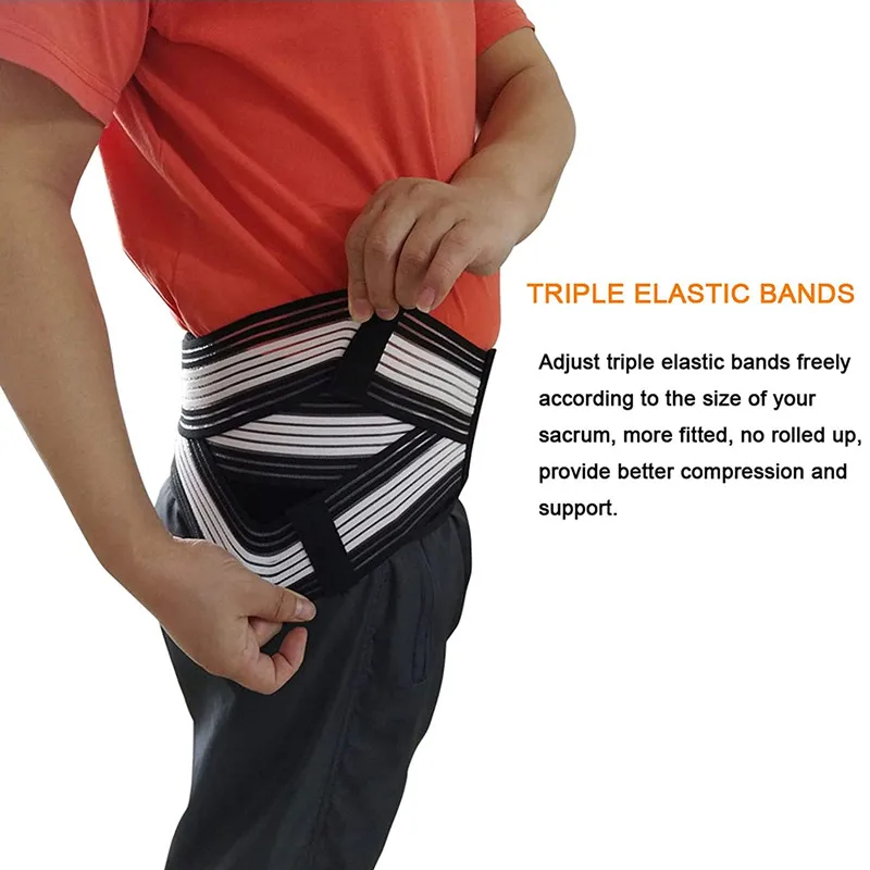 Factory Wholesale Men Sacroiliac Si Joint Hip Lower Pain Back Lumbar Brace Pelvic Support Belt Women Eco-friendly Adult Black