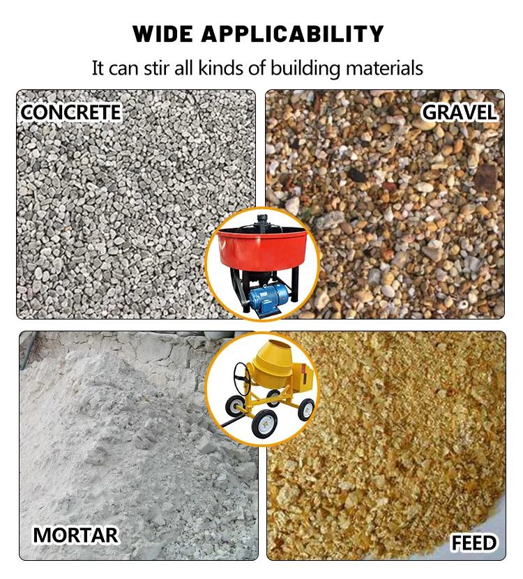 Mobile Concrete Mixer Machine 125L 140L 160L 180L 200L 220L 280L Portable  Cement Mixers For Sale