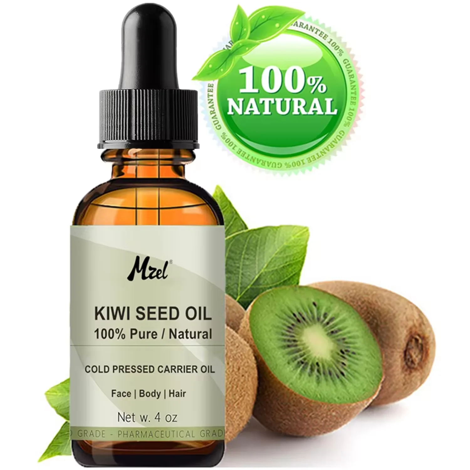 Private Label 100% Pure Natural Undiluted Virgin Cold Pressed Carrier Kiwi Seed Oil for Face, Skin, Body, Hair, Nail Care