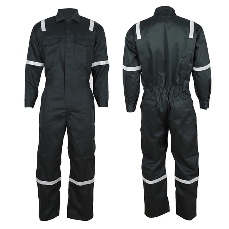 OEM Design High Visibility 100 Cotton Twill Fire Retardant Road Safety Suit One Piece Security Hi Vis Workwear Work Overalls