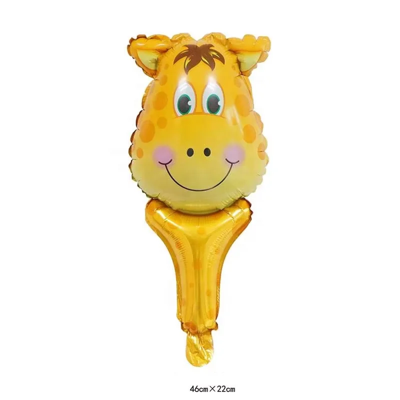 New Arrivals Cute Animal Head Handhold Foil Balloons For Kids Toys Party Decoration Balloons