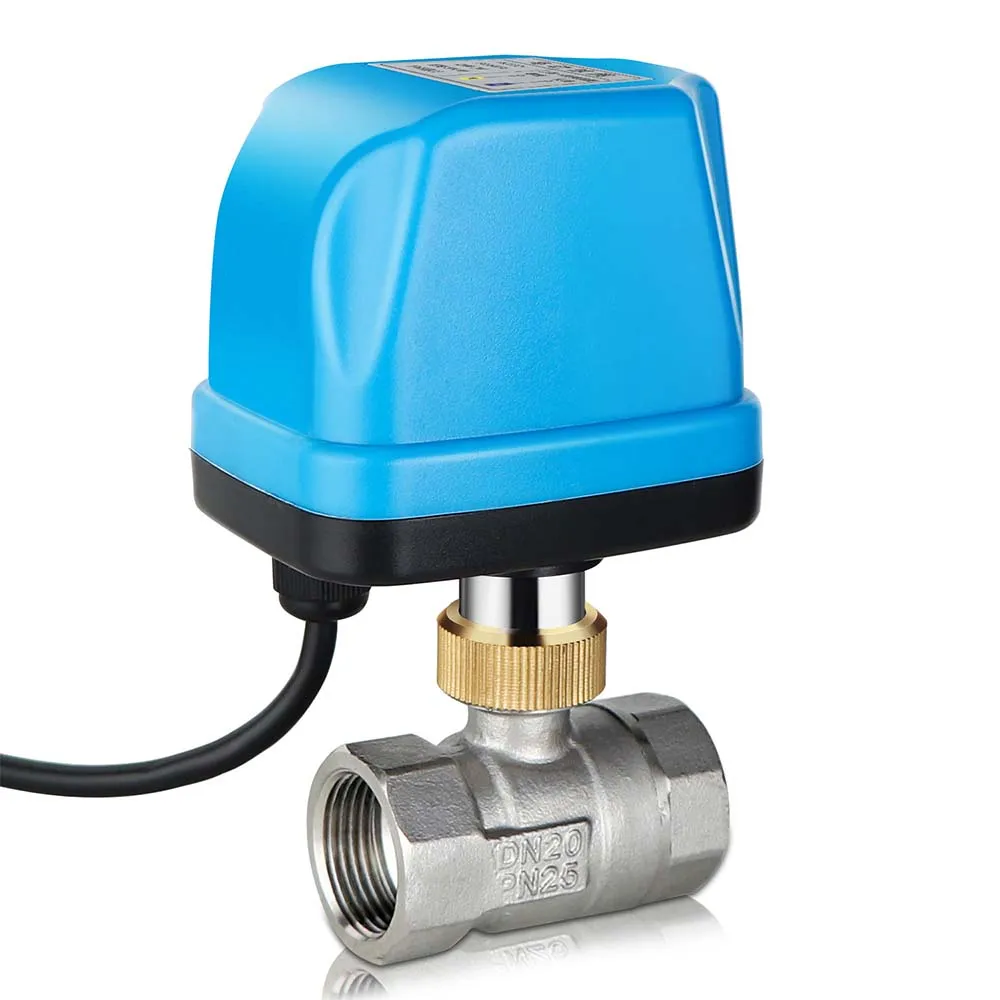 Шаровой клапан DC12V DC24V 304 из нержавеющей стали, шаровой клапан управления AC220V для центральной системы кондиционирования воздуха