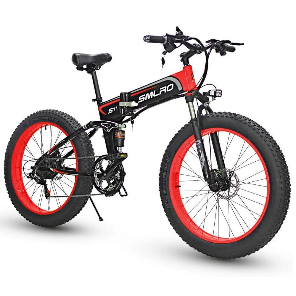 E-bike Competitive Price 1000W Motor Lithium Battery Electric Bike Fat Tire Folding 13AH SMLRO S11 26x4.0 Inch 48V 7 Speed 13 AH