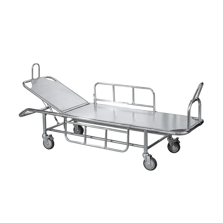 hospital medical Stretcher Cart Trolley with Four Truckles stainless steel first-aid bed emergency stretcher cart trolley