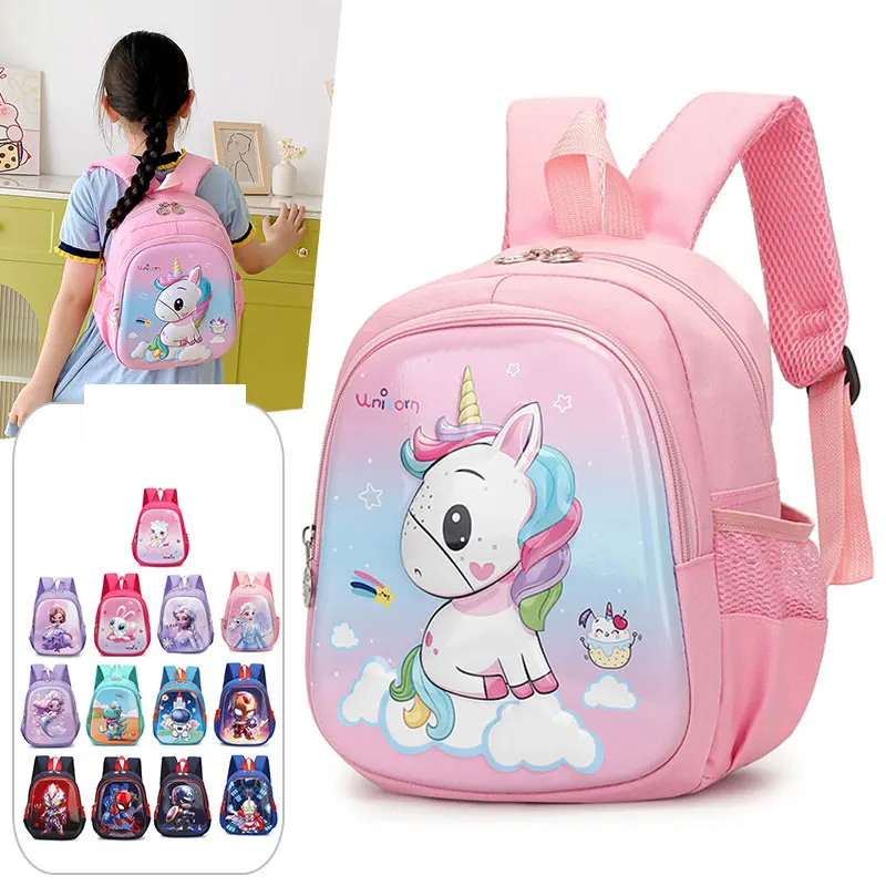 2024 New hard shell 3D EVA waterproof kindergarten schoolbag Cute cartoon princess fashion backpack wholesale