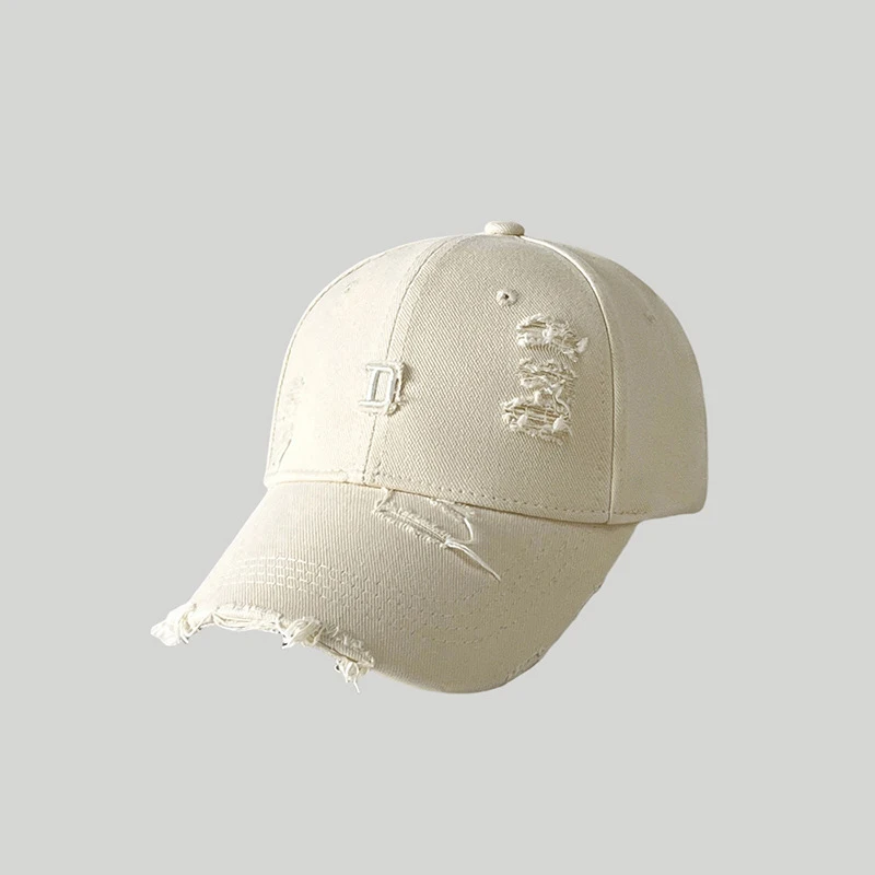 Vintage distressed holes solid color customized big head circumference Baseball Hat