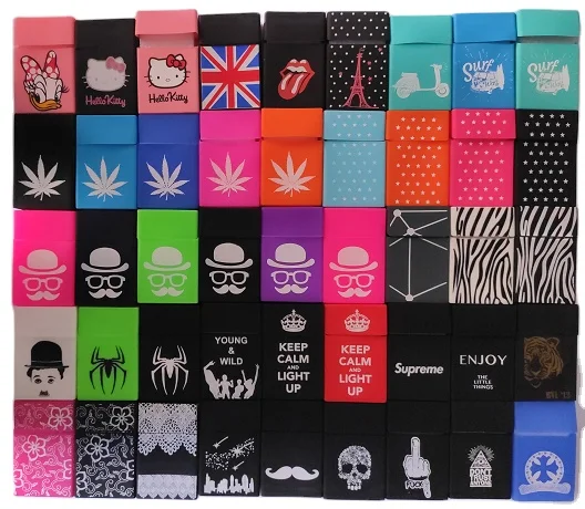 Силиконовый чехол для сигарет разных цветов и с принтом, силиконовая коробка для сигарет