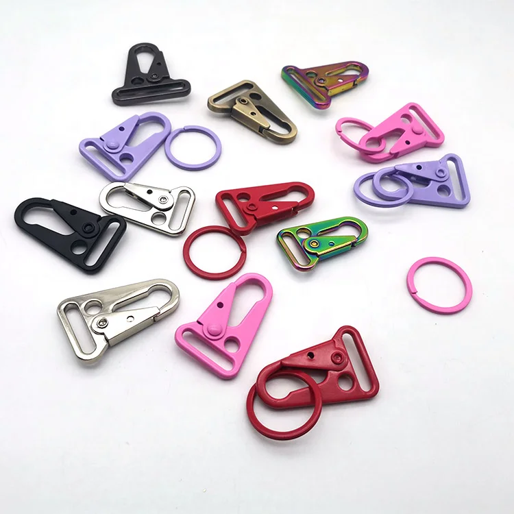Black Snap Hook Swivel Hooks Carabiner Snap Buckle &Hooks For Handbag Strap Lanyard