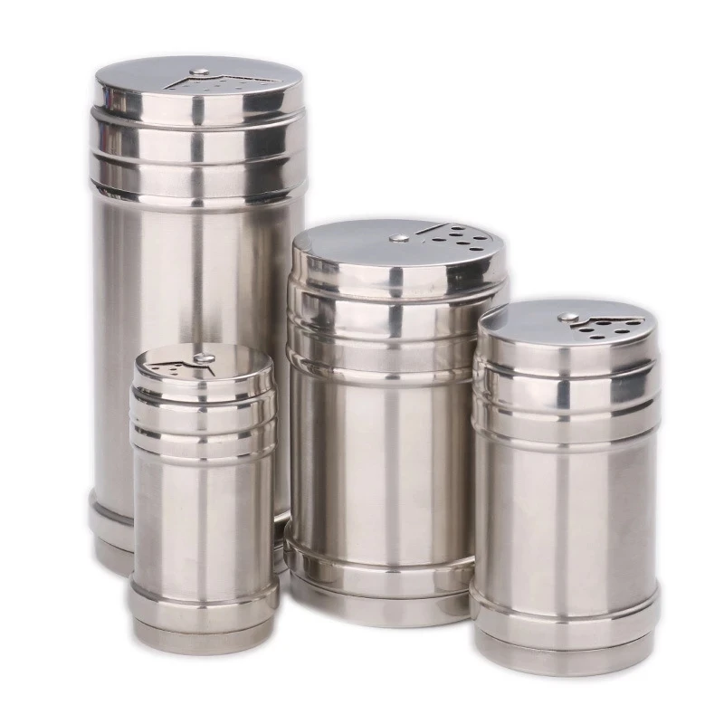 Stainless Steel Kitchen Salt Shaker Pepper Ground Cumin Powder Barbecue Seasoning Jar Seasoning Jar Toothpick Bottle Sticker Pen